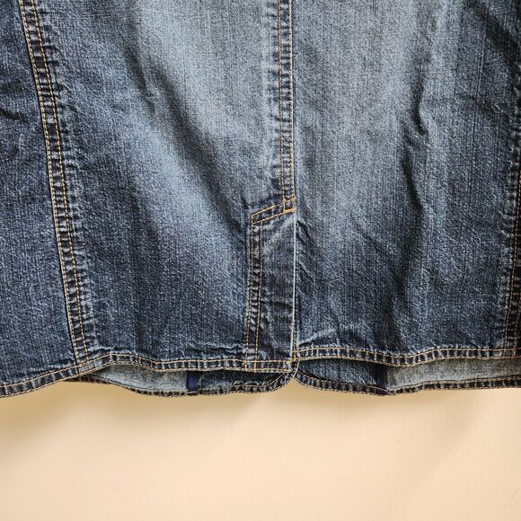 Jean Jacket Women's 0 Blue Denim Distressed Pockets Retro Boho Hippie Chico's - Picture 7 of 13